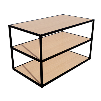 Table de présentation 3 niveaux Square noir 140 × 80 × 85 cm - Ligne Square 25 noir-2