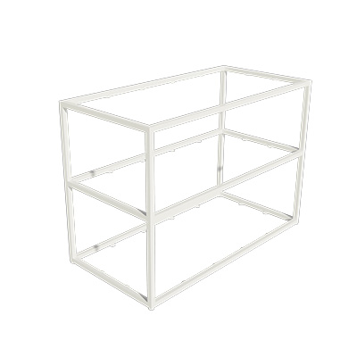 Table de présentation 3 niveaux Square blanc 120 × 60 × 85 cm - Ligne Square 25 blanc-1