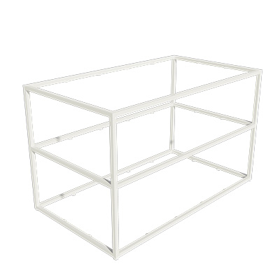 Table de présentation 3 niveaux Square blanc 140 × 80 × 85 cm - Présentoirs de magasin - Ligne Square 25 blanc-1