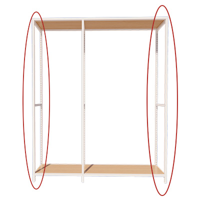 Cadre latéral Square noir sable H 240 × P 46,4 cm - Paquet de 2 - Ligne Square 25 noir-2