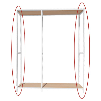 Cadre latéral Square H 240 cm x P 46,4 cm blanc sable – Set de 2 - Ligne Square 25 blanc-2