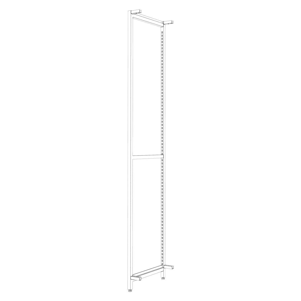 Cadres latéraux Square H.200 cm x P.46,4 cm noir sablé – Lot de 2 - Ligne Square 25 noir-1