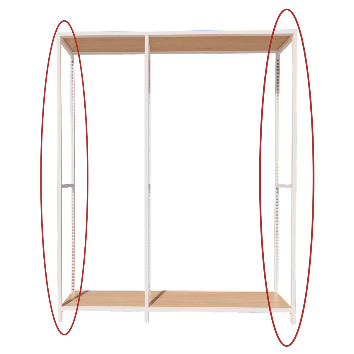 Cadres latéraux Square H.200 cm x P.46,4 cm noir sablé – Lot de 2 - Ligne Square 25 noir-2