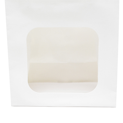 Sac kraft avec fenêtre et poignées torsadées, blanc, 17,5 + 7,5 x 18,5 cm, paquet de 20 - Sacs kraft à fenêtre-4