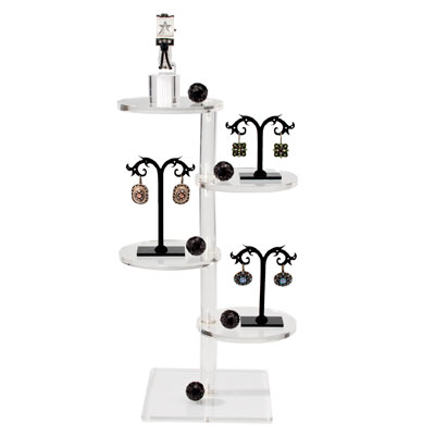 Présentoir 4 plateaux ronds  - Supports Plexi-2