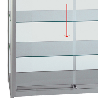 Etagère en verre pour vitrine 86,3 x 45,2 cm - Vitrines alu tablettes réglables