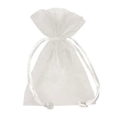 Pochette organza blanc 12 x 17 cm - Paquet de 10 - Pochettes organza