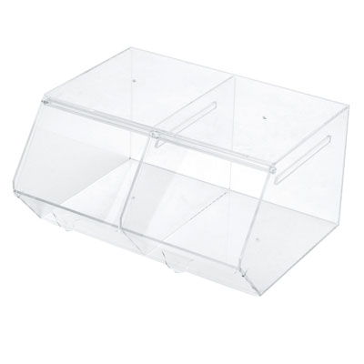 Présentoir à bonbons 2 bacs 38 x 30 x 20 cm - Vitrines alimentaires