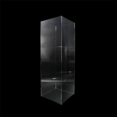 Bac soldeur plexi transparent avec 2 porte-affiches 30x30x90 cm - Bac à fouille - Bacs soldeurs