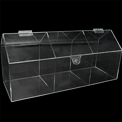 Présentoir bonbons 3 compartiments acrylique transparent 45x20x15cm - Distributeur vrac - Vitrines alimentaires