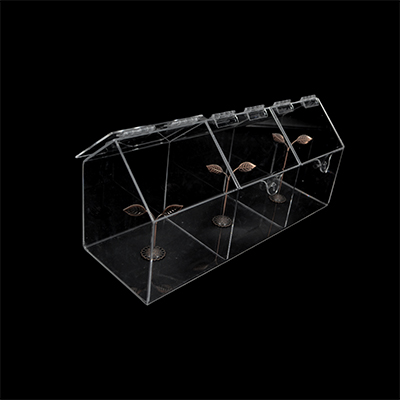 Présentoir bonbons 3 compartiments acrylique transparent 45x20x15cm - Distributeur vrac - Vitrines alimentaires-1