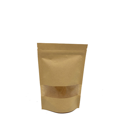 Sachet kraft fermeture par zip 250 ml 12 + 4 x H 20 cm - Paquet de 50 - Sachets doypacks