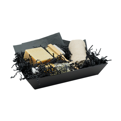 Corbeille carton rectangulaire noir 27 x 20 x 5 cm, paquet de 10 - Corbeilles carton-1