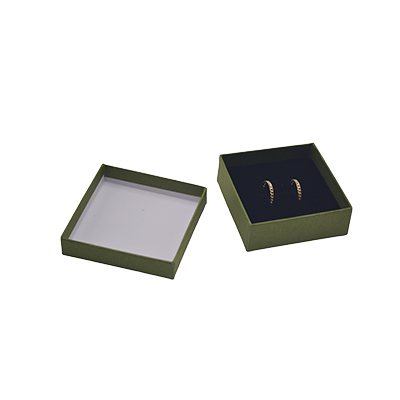 Écrin bijoux papier 9x9x3,5cm vert olive - boîte bijoux - Écrins à bijoux, Coffrets à bijoux