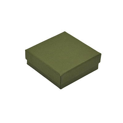 Écrin bijoux papier 9x9x3,5cm vert olive - boîte bijoux - Écrins à bijoux, Coffrets à bijoux-1