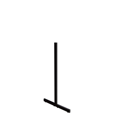 Montant noir sablé avec 2 embases soudées - Ligne Store noir Sablé pas de 25 mm