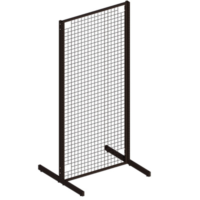 Montant noir sablé avec 2 embases soudées - Ligne Store noir Sablé pas de 25 mm-1