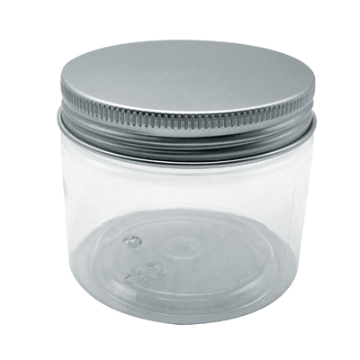 Pot à vis PET transparent avec couvercle aluminium 150 ml, paquet de 6 - Bouteilles et pots cylindriques