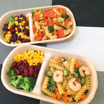 Boîtes à compartiments 1000ml bagasse 23,5 x 13 x 7 cm - Paquet de 50 - Lunchbox et plateaux repas-1