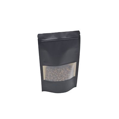 Doypack sachets kraft à fenêtre et fermeture zip - noir - 500 ml - Sachets doypacks-1