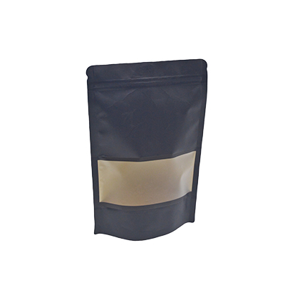 Doypack sachets kraft à fenêtre et fermeture zip - noir - 750 ml - Sachets doypacks