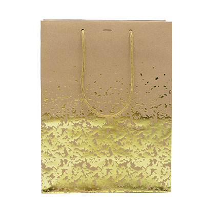 Sac kraft brun éclats or - 25 + 13 x 33 - Pqt de 20 - Sacs kraft luxe-1