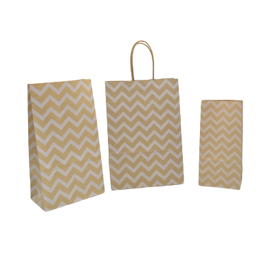 Sac SOS kraft brun à chevrons blancs 13+8x24cm 70g/m² – Paquet de 250 - Pochettes SOS kraft-1
