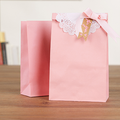 Pochette cadeau SOS kraft rose poudré 13x8x24 cm 70 g/m² - Paquet de 250 - Pochettes SOS kraft-2