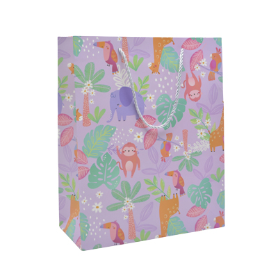 Sac papier motif animaux de la jungle 26x12x32 cm – Paquet de 20 - Sacs pelliculés à motifs-1