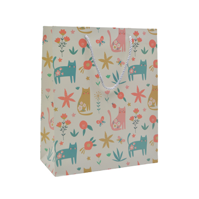 Sac papier motif chats 26x12x32 cm – Paquet de 20 - Sacs pelliculés à motifs-1