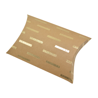 Boîte berlingot kraft rayures or parsemées doré à chaud 11x9 cm – Lot de 20 - Boites berlingots