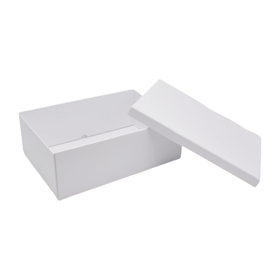 Boîte cadeau pliable à couvercle amovible blanche 29x22x10 cm - Lot de 4 - Boites cadeaux carton pliables