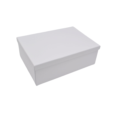 Boîte cadeau pliable à couvercle amovible blanche 29x22x10 cm - Lot de 4 - Boites cadeaux carton pliables-1