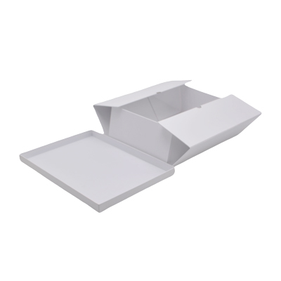 Boîte cadeau pliable à couvercle amovible blanche 29x22x10 cm - Lot de 4 - Boites cadeaux carton pliables-2