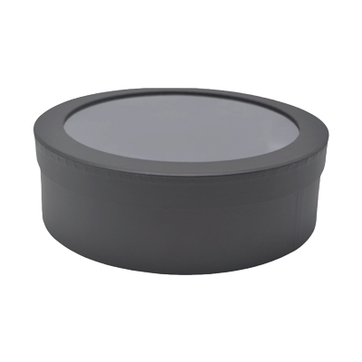 Boîtes rondes noires fenêtre 21x7cm – Paquet de 4 - Boites cloches-3