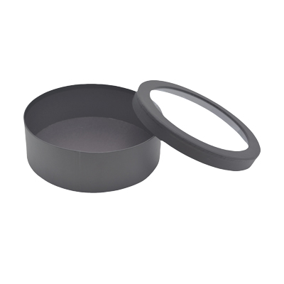 Boîtes rondes noires fenêtre 21x7cm – Paquet de 4 - Boites cloches-4