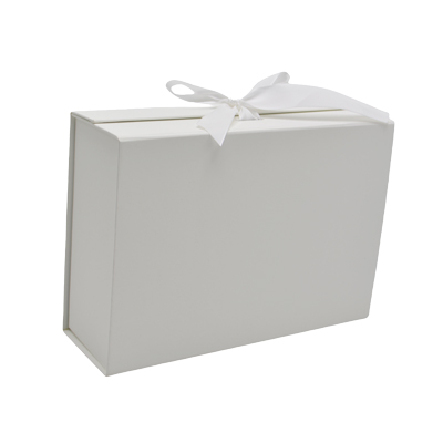 Boites cadeau carton blanches avec ruban 28,2x20,2x9,2cm – Paquet de 5 - Boites cadeaux carton pliables-1