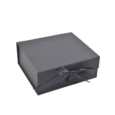 Boites cadeaux carton pliables noires avec ruban 20x18,2x8cm – Paquet de 5 - Boites cadeaux carton pliables