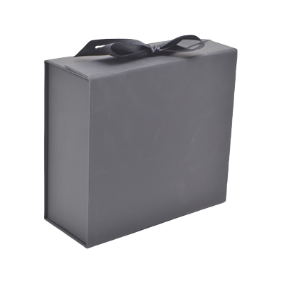 Boites cadeaux carton pliables noires avec ruban 20x18,2x8cm – Paquet de 5 - Boites cadeaux carton pliables-1