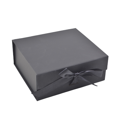 Boites cadeaux carton pliables noires avec ruban 39x28x17,5cm – Paquet de 5 - Boites cadeaux carton pliables
