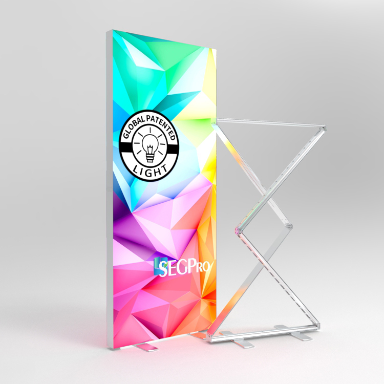 Totem lumineux LED pliable 100 x 200 cm – Panneau lumineux - Mur d’expo LED - Vitrines d'affichage-1