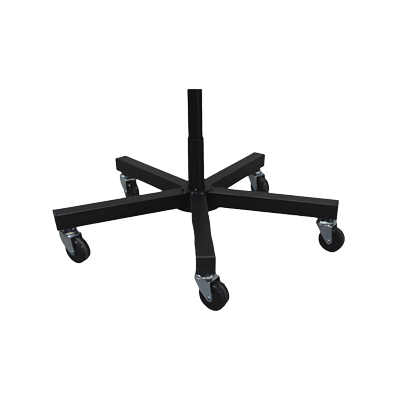 Présentoir tourniquet rotatif métal noir 4 étages 185cm – Support boutique sur roulettes - Présentoirs divers-3