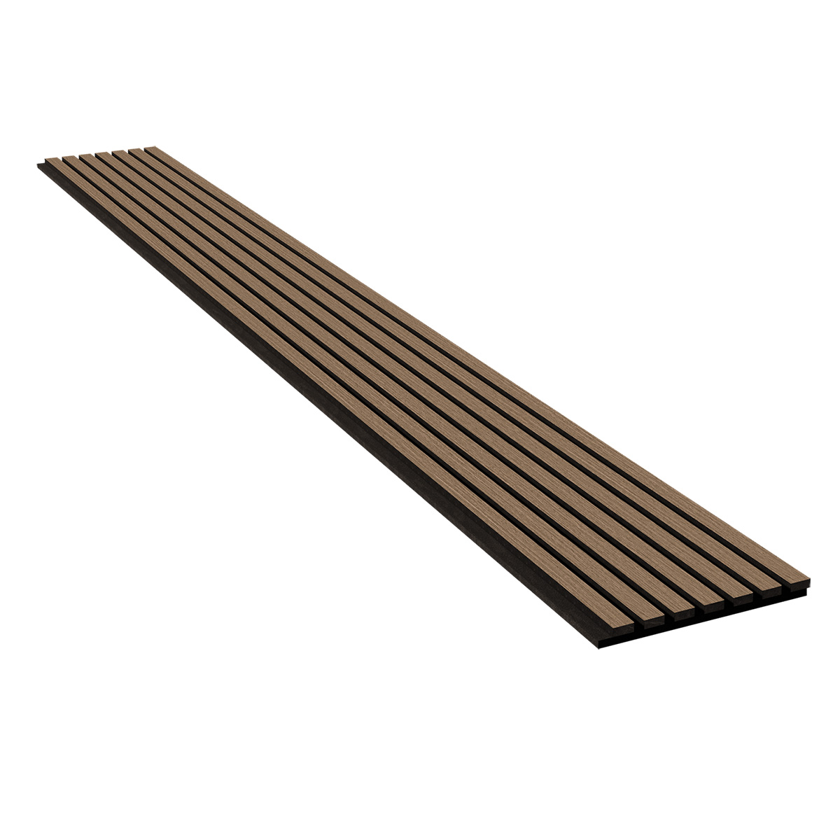 Panneau tasseau acoustique mural MDF chêne foncé 260 × 28 cm - Paquet de 2 - Fonds Bois-2