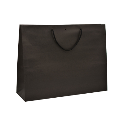 Sacs kraft luxe noirs poignées cordelette 52+16x40 cm 190g/m² – Paquet de 10 - Sacs kraft luxe