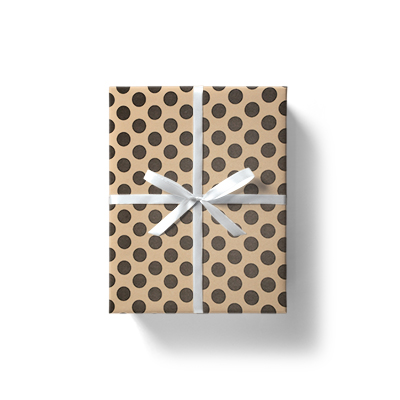 Papier cadeau à pois - Papiers cadeaux kraft à motifs-1