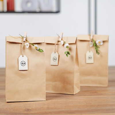 Sac SOS kraft brun 13 + 7 x 24 cm, paquet de 250 - Sacs SOS-7