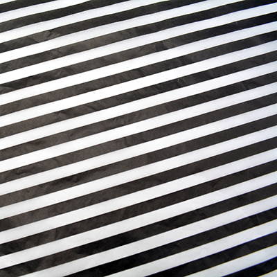 Papier de soie noir et blanc à rayures 17g/m², feuilles de 50 x 70 cm, rame de 120 feuilles - Papiers de soie