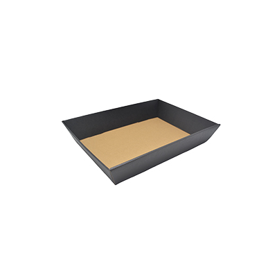 Corbeille carton rectangulaire kraft noir / brun 27 x 20 x 5 cm – Paquet de 10 - Corbeilles carton