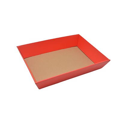Corbeille carton rectangulaire kraft rouge / brun 40 x 30 x 7,5 cm – Paquet de 10 - Corbeilles carton