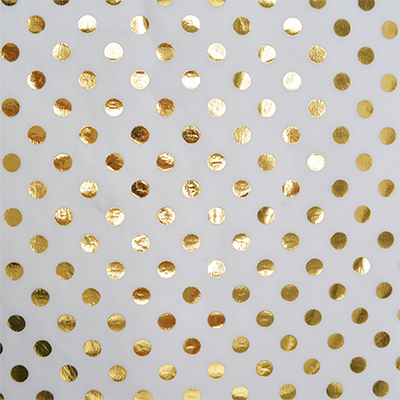 Papier de soie blanc à pois doré à chaud 50x70cm 17g/m² – Paquet de 120 feuilles - Papiers de soie